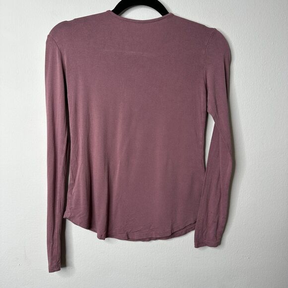 Sweet Tea Purple Plum Criss Cross Riveted Lace-Up Front Long Sleeve Top Size XS - Picture 2 of 8